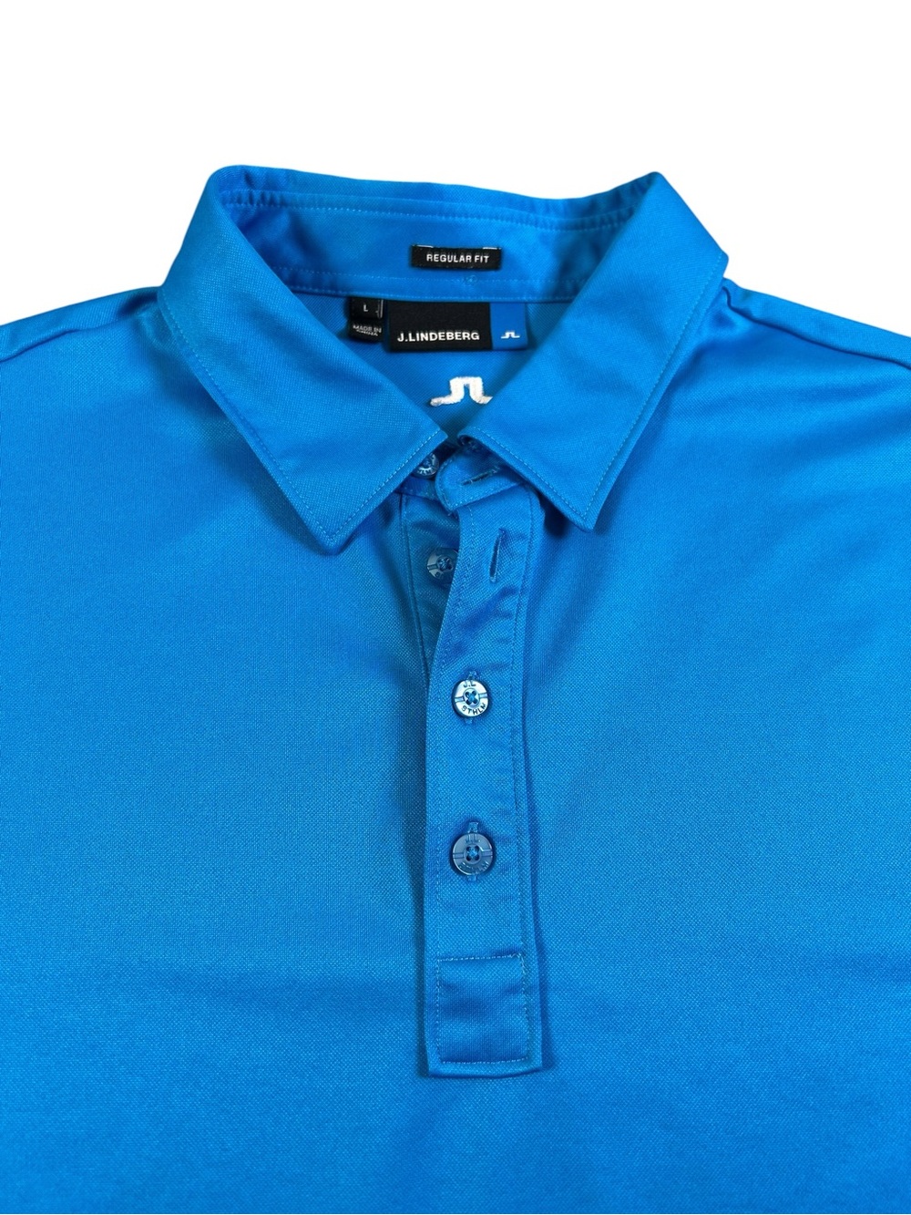 J.LINDEBERG Hunter Fieldsensor Polo Blue Regular Fit Golf Performance Shirt L - Picture 4 of 10
